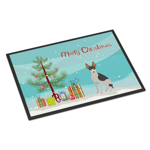 Carolines Treasures 24 x 36 in. Miniature Fox Terrier No.2 Christmas Tree Indoor or Outdoor Mat CK3502JMAT - main